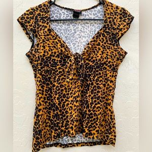 RARE Switchblade Stiletto Leopard Print Dame Tie Top Pin Up Medium Worn Twice